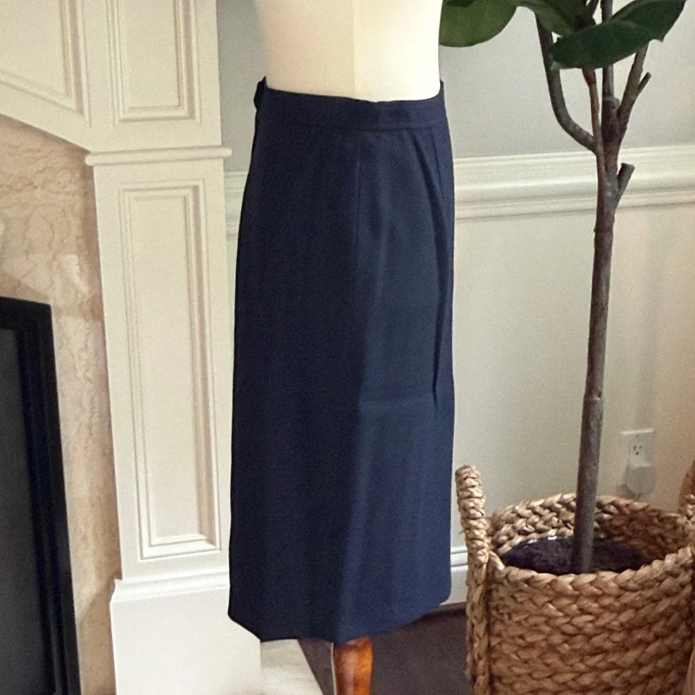 Valentino Navy Midi Pencil Style Skirt NEW NWT